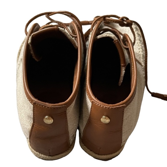 Michael Kors Kendrick Brown Leather Lace‎ Up Wedge Moccasin Style Bootie Size:10 - Picture 7 of 13
